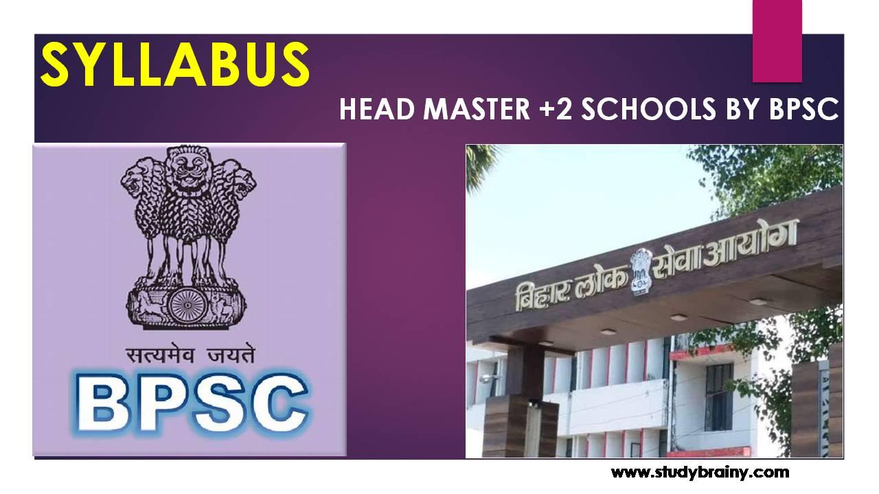 SYLLABUS And Exam Pattern HEADMASTER (BPSC) - STUDY BRAINY